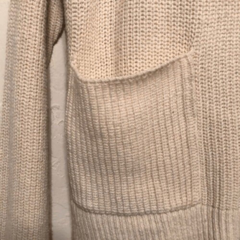 Melloday Sweater Size Medium Oversized Cream ribbed pockets comfy wool blend NWT - Picture 7 of 7